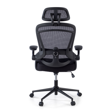 sedia ergonomica nero optima rete transpirante braccioli ribaltabili doppio supporto lombare poggiatesta 8