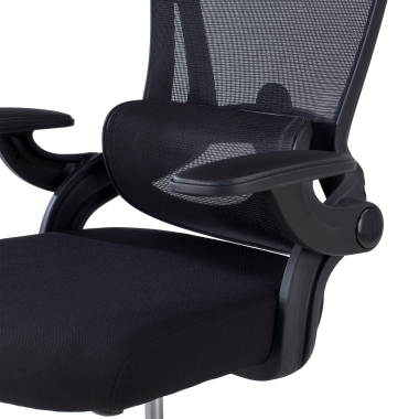 sedia ergonomica nero optima rete transpirante braccioli ribaltabili doppio supporto lombare poggiatesta 6