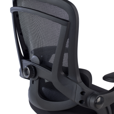 sedia ergonomica nero optima rete transpirante braccioli ribaltabili doppio supporto lombare poggiatesta 5