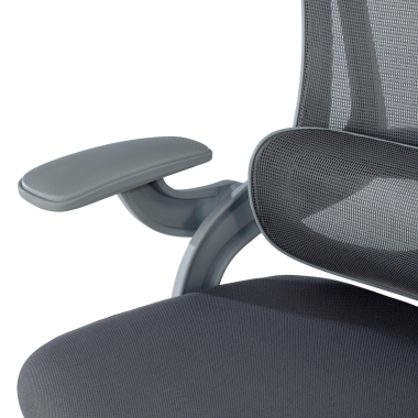 sedia ergonomica bianco grigio optima rete transpirante braccioli ribaltabili doppio supporto lombare poggiatesta 6