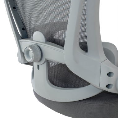 sedia ergonomica bianco grigio optima rete transpirante braccioli ribaltabili doppio supporto lombare poggiatesta 5