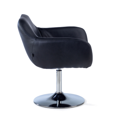sedia per sala dattesa nero space ecopelle braccioli fissi 4