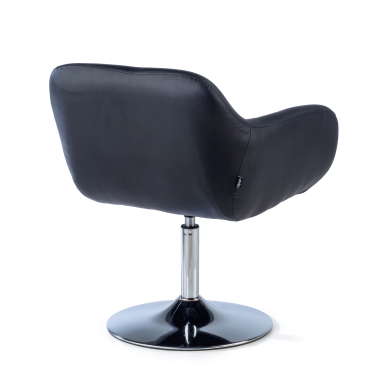 sedia per sala dattesa nero space ecopelle braccioli fissi 9