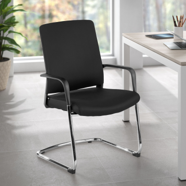 outlet sedia da ufficio nero bali ecopelle braccioli fissi 2