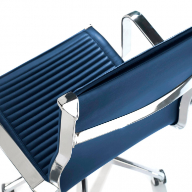 outlet sedia da ufficio blu brenton ecopelle braccioli fissi 5