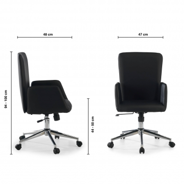 outlet sedia da ufficio nero bridget tessuto braccioli fissi 9