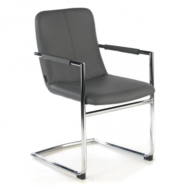 outlet sedia da ufficio grigio dallas ecopelle braccioli fissi 1