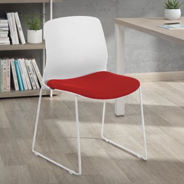 outlet sedia da ufficio rosso swing tessuto senza braccioli 2