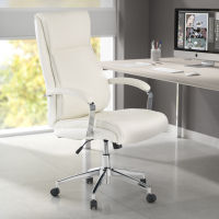 Poltrona Ufficio Counter, resistente fino a 150 kg, acciaio e pelle 210886 - (Outlet)