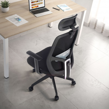 outlet sedia da ufficio nero argos rete transpirante braccioli fissi 2
