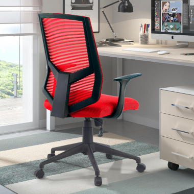 outlet sedia da ufficio rosso archer rete transpirante braccioli fissi 2
