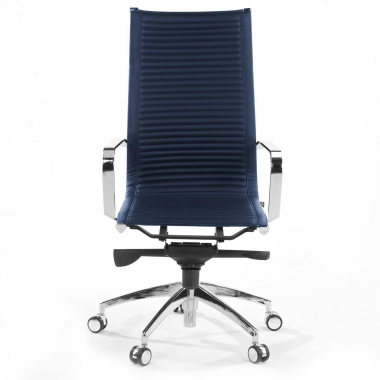 outlet sedia da ufficio blu brenton ecopelle braccioli fissi 3