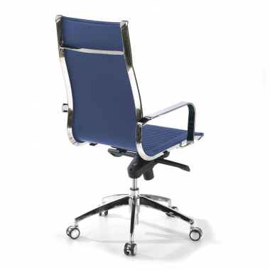 outlet sedia da ufficio blu brenton ecopelle braccioli fissi 8