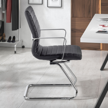 outlet sedia da ufficio nero class ecopelle braccioli fissi 2