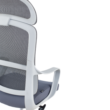 outlet sedia da ufficio bianco grigio nebula rete transpirante braccioli fissi 8