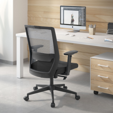 outlet sedia da ufficio nero kana rete transpirante braccioli mobili 2